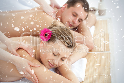 Relaxing couple having a massage
