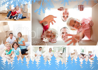 Composite image of collage of families