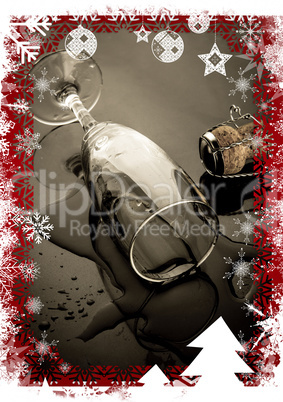 Composite image of christmas themed frame