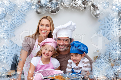 Happy family baking in the kitchen