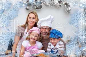 Happy family baking in the kitchen