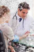 Doctor measuring his patients blood pressure