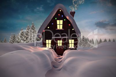 Composite image of christmas house