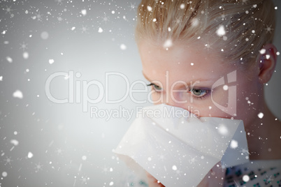 Composite image of patient with the flu