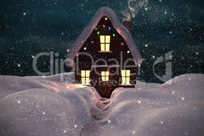 Composite image of christmas house