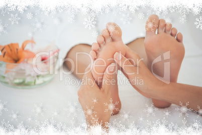 Woman receiving a foot massage