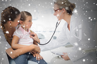 Girl being examined by female doctor