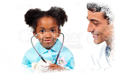 Attentive doctor playing with his patient