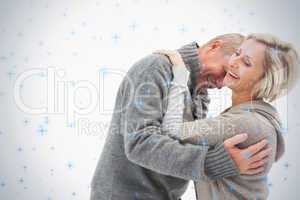 Happy mature couple in winter clothes