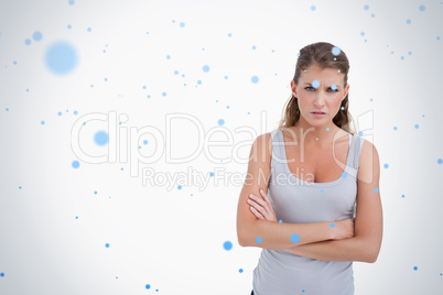 Unhappy woman with the arms crossed