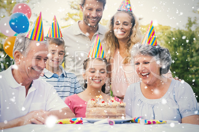 Cheerful extended family celebrating a birthday