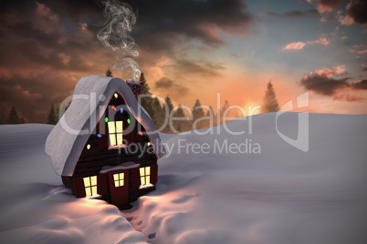 Composite image of christmas house