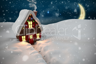 Composite image of christmas house