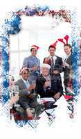 Composite image of business people with novelty christmas hat to
