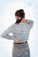Portrait of the painful back of a businesswoman