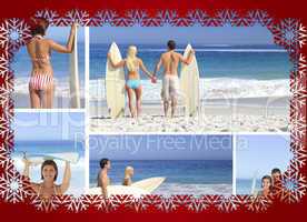 Collage of couple on the beach