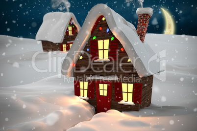 Composite image of christmas house