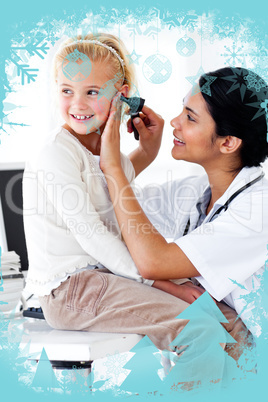 Cute little girl attending a medical checkup