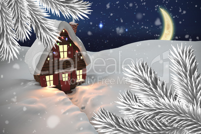 Composite image of christmas house