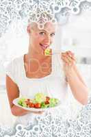 Woman eating a healthy salad