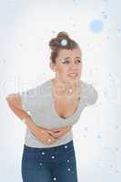 Woman suffering from menstruation pain