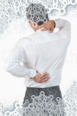 Portrait of the painful back of a businessman