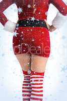 Mid section of sexy santa girl