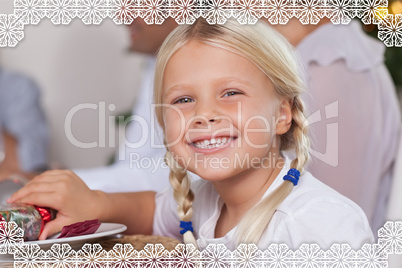 Little girl smiling at christmas