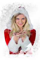 Pretty girl in santa outfit with hands out