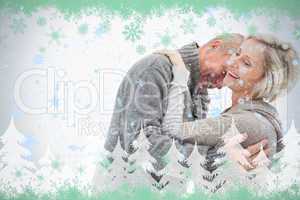 Happy mature couple in winter clothes