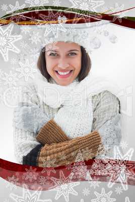 Pretty brunette in warm clothes