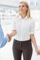 Business people shaking hands in office