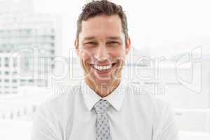 Close up portrait of happy businessman