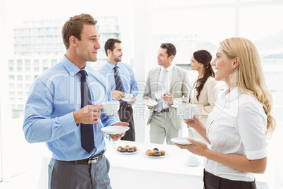 Work team during break time in office