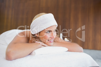 Beautiful woman with towel wrapped on head