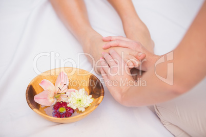 Woman receiving a foot massage