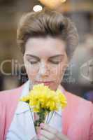 Pretty blonde smelling yellow flowers