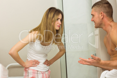 Angry couple having an argument