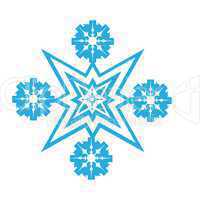 Delicate digital blue snowflake design