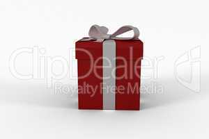 Red gift with white bow