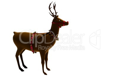 Digital santas reindeer with bells