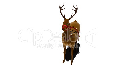 Digital santas reindeer with bells