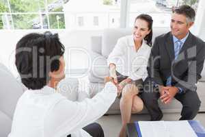 Businessman shaking a clients hand