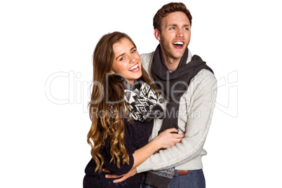 Happy young couple embracing