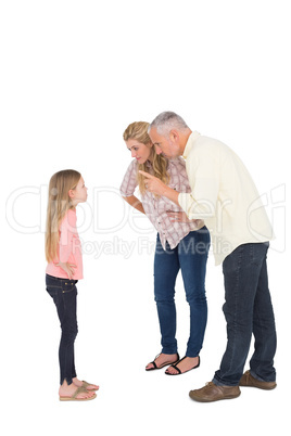 Parents telling off their bold daughter