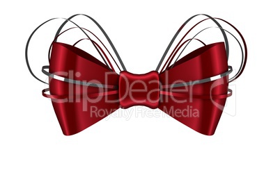 Digitally generated red shiny bow