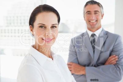 Smiling business woman at work