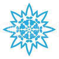 Delicate digital blue snowflake design