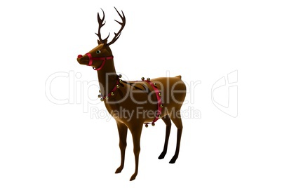 Digital santas reindeer with bells