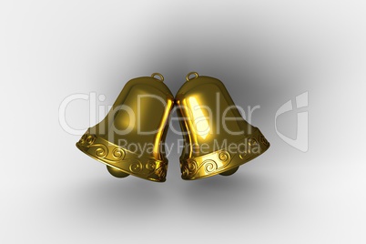 Digitally generated golden christmas bells